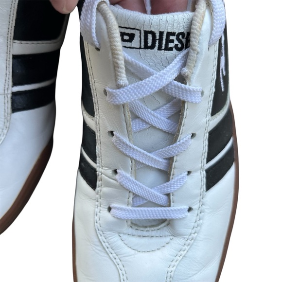 Vintage Diesel Priority Sneakers – White Black Leather Retro Low-Tops Men’s 7.5 - Picture 8 of 10